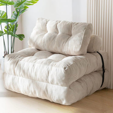 #S01 Corduroy Lazy Sofa Mattress Two in One Home Portable Compression Sofa