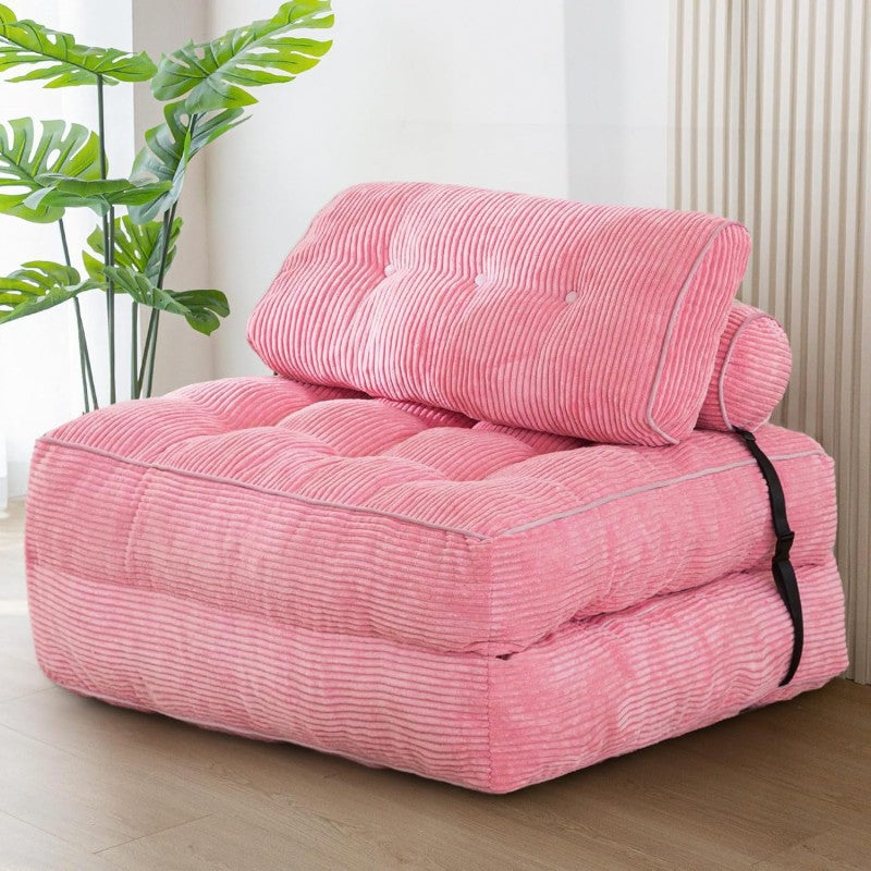 #S01 Corduroy Lazy Sofa Mattress Two in One Home Portable Compression Sofa