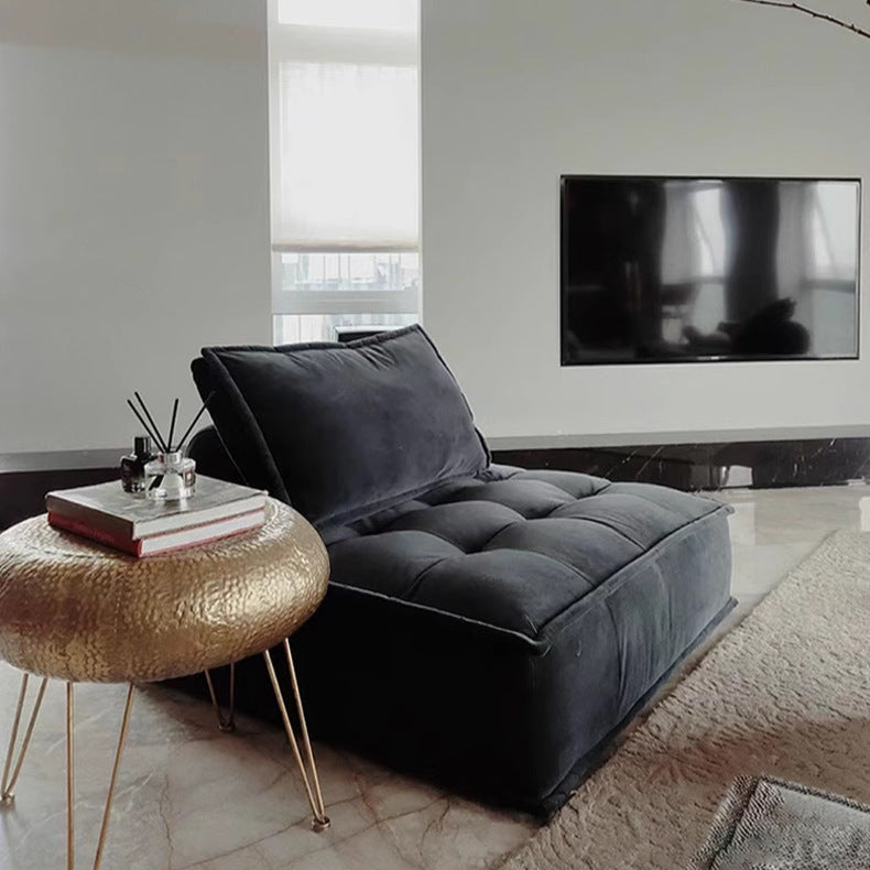 #S03 Compressible Sponge Single Sofa Corduroy Tofu Block Boneless Sofa