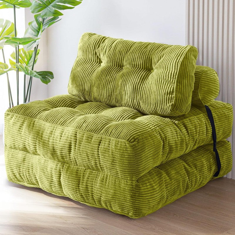 #S01 Corduroy Lazy Sofa Mattress Two in One Home Portable Compression Sofa
