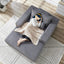 #S15 Corduroy Compressible Foam Single Sofa with Foot Pad