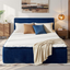A-024,All‑in‑One Boneless Bed | No Assembly, Upholstered Frame with Headboard, 16.7" Medium‑Firm Memory Foam Mattress, Beige