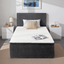A-024,All‑in‑One Boneless Bed | No Assembly, Upholstered Frame with Headboard, 16.7" Medium‑Firm Memory Foam Mattress, Beige