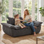 A12,56" 2-Seater Boneless Loveseat, Compressed Foam Couch with Removable Cushions and Pillows