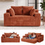 A05,3-in-1 Furry Boneless Sofa Bed, Convertible Loveseat Sleeper with Detachable Cushion & 4 Pillows, No Assembly