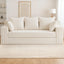 A-007,5-in-1 Convertible Corduroy Boneless Loveseat Sofa Bed with Ottoman, No Assembly