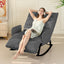H02,Oversized Corduroy Rocking Chair, Adjustable Backrest & Footrest, Indoor Outdoor Lounge Chair