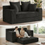 A05,3-in-1 Furry Boneless Sofa Bed, Convertible Loveseat Sleeper with Detachable Cushion & 4 Pillows, No Assembly
