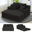 A-014,5 in 1 Corduroy Convertible Futon Sofa Bed with Ottoman, Foldable Chaise Lounge, No Assembly