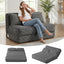 A-003,Convertible Folding Sofa Bed with Fixed Frame, 5-Position Adjustable Backrest, Thick Cushion & 2 Pillows