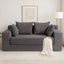 A-007,5-in-1 Convertible Corduroy Boneless Loveseat Sofa Bed with Ottoman, No Assembly