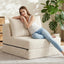 H03,Fold Out Convertible Loveseat Sofa Bed, Portable Floor Lounge with Pillow