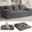 A05,Erament Convertible Corduroy Boneless Sofa Bed, Foldable Floor Futon Loveseat with 2 Pillows