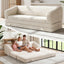 H09,70" 3-in-1 Corduroy Foldable Sofa Bed, Thick Boneless Floor Couch with Handle