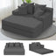 A-014,5 in 1 Corduroy Convertible Futon Sofa Bed with Ottoman, Foldable Chaise Lounge, No Assembly