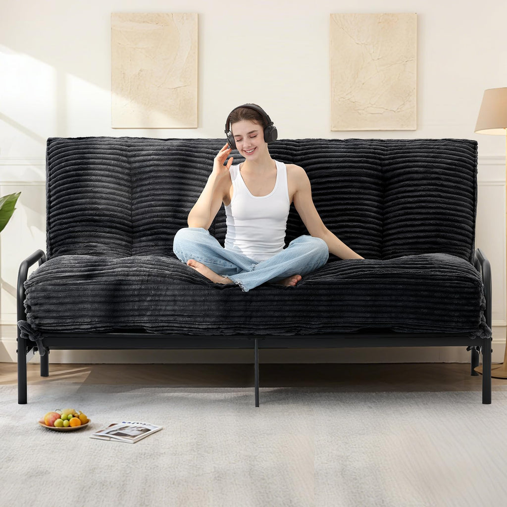 CD01-2,Full Size 10" Ultra Thick Japanese Floor Futon Mattress, Grey (Frame Not Included)