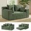 A-007,5-in-1 Convertible Corduroy Boneless Loveseat Sofa Bed with Ottoman, No Assembly