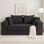 A-007,5-in-1 Convertible Corduroy Boneless Loveseat Sofa Bed with Ottoman, No Assembly