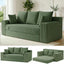 A-007,5-in-1 Convertible Corduroy Boneless Loveseat Sofa Bed with Ottoman, No Assembly