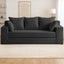 A-007,5-in-1 Convertible Corduroy Boneless Loveseat Sofa Bed with Ottoman, No Assembly