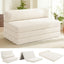 J02,5-in-1 Corduroy Convertible Sofa Bed, Full Size Boneless Loveseat with Washable Cover, Grey