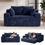 A05,3-in-1 Furry Boneless Sofa Bed, Convertible Loveseat Sleeper with Detachable Cushion & 4 Pillows, No Assembly