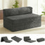 J02,5-in-1 Corduroy Convertible Sofa Bed, Full Size Boneless Loveseat with Washable Cover, Grey