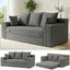 A-007,5-in-1 Convertible Corduroy Boneless Loveseat Sofa Bed with Ottoman, No Assembly
