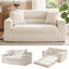 A08,2-in-1 Boneless Loveseat Sofa Bed, Fold Out Floor Couch with Pillows, Beige