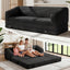H09,70" 3-in-1 Corduroy Foldable Sofa Bed, Thick Boneless Floor Couch with Handle