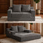 A011,2-in-1 Convertible Corduroy Boneless Sofa Bed, Compression Folding Floor Couch with 3 Pillows