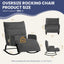 H02,Oversized Corduroy Rocking Chair, Adjustable Backrest & Footrest, Indoor Outdoor Lounge Chair
