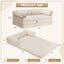 A-006,5-in-1 Convertible Folding Sofa Bed, Tri-Fold Corduroy Boneless Floor Futon with Removable L-Shaped Armrests