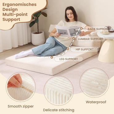 A-016,Convertible Folding Sofa Bed 2 in 1 Pull Out Sleeper Chair with Pillow, Portable Floor Couch