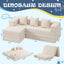A16,Convertible Modular Kids Play Couch, Soft Corduroy Toddler Sofa Bed with 3 Pillows