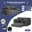 A05,3-in-1 Furry Boneless Sofa Bed, Convertible Loveseat Sleeper with Detachable Cushion & 4 Pillows, No Assembly