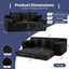 A05,3-in-1 Furry Boneless Sofa Bed, Convertible Loveseat Sleeper with Detachable Cushion & 4 Pillows, No Assembly