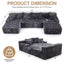 A-002,Oversized U-Shaped Corduroy Cloud Sectional Sofa, Deep Seat Boneless Modular Couch, No Assembly