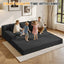 A05,Erament Convertible Corduroy Boneless Sofa Bed, Foldable Floor Futon Loveseat with 2 Pillows