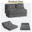 A-003,Convertible Folding Sofa Bed with Fixed Frame, 5-Position Adjustable Backrest, Thick Cushion & 2 Pillows