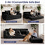 A05,3-in-1 Furry Boneless Sofa Bed, Convertible Loveseat Sleeper with Detachable Cushion & 4 Pillows, No Assembly
