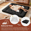 A-010,Full Size 4" Japanese Corduroy Futon Mattress, Foldable Roll-Up Floor Tatami Mat, Black