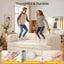 A-004,Erament Queen Tri-Fold Futon Sofa Bed, Removable Armrests & Washable Cover, High Density Foam