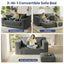 A05,3-in-1 Furry Boneless Sofa Bed, Convertible Loveseat Sleeper with Detachable Cushion & 4 Pillows, No Assembly