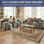 A-007,5-in-1 Convertible Corduroy Boneless Loveseat Sofa Bed with Ottoman, No Assembly