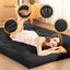 A-010,Full Size 4" Japanese Corduroy Futon Mattress, Foldable Roll-Up Floor Tatami Mat, Black