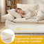 A12,56" 2-Seater Boneless Loveseat, Compressed Foam Couch with Removable Cushions and Pillows