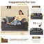 A-007,5-in-1 Convertible Corduroy Boneless Loveseat Sofa Bed with Ottoman, No Assembly