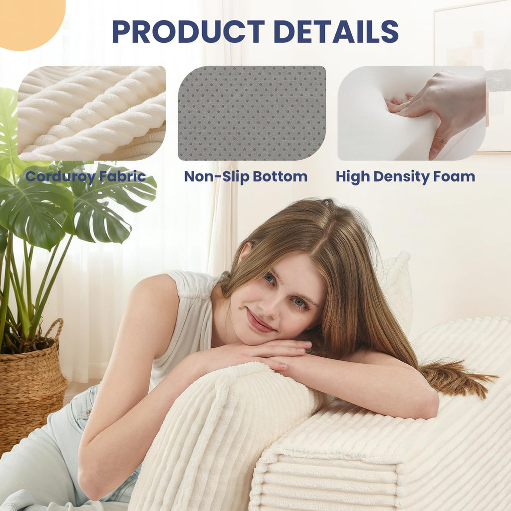 H03,Fold Out Convertible Loveseat Sofa Bed, Portable Floor Lounge with Pillow