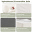 J02,5-in-1 Corduroy Convertible Sofa Bed, Full Size Boneless Loveseat with Washable Cover, Grey